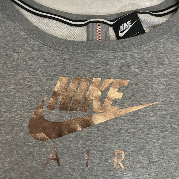 Nike Air Heather Gray Sweatshirt with Gold Logo - Picture 4 of 6